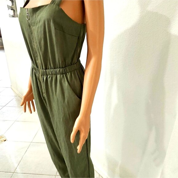 Emory Park Olive Green Sleeveless Jumpsuit - Picture 4 of 7